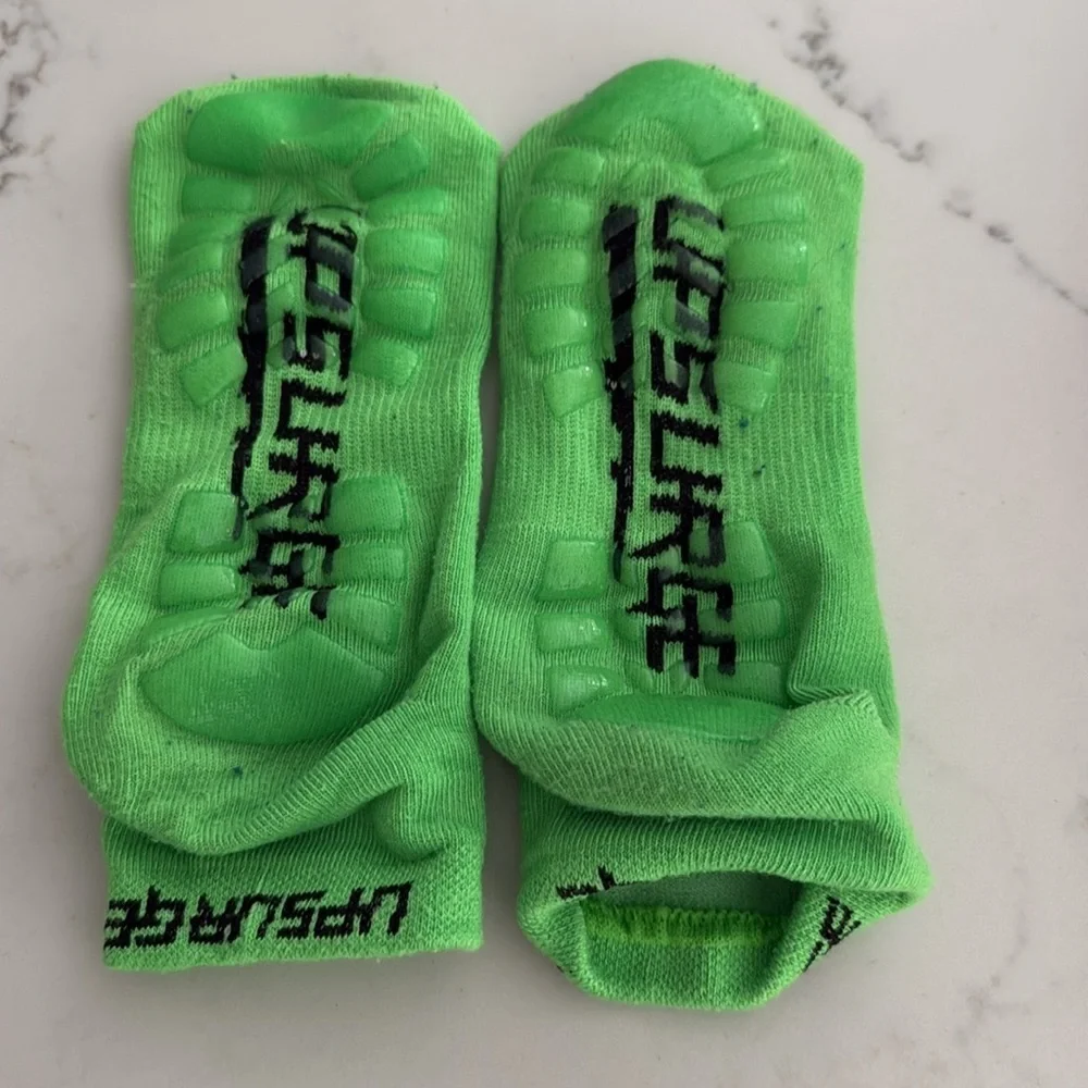 Upsurge Neon Green non-slip Athletic Socks